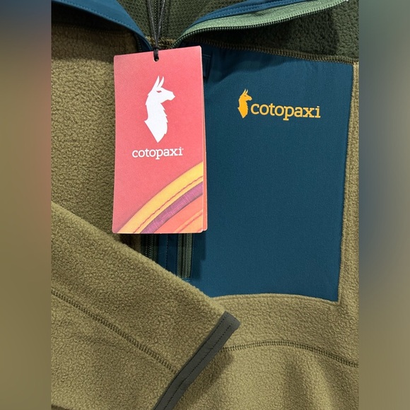 Cotopaxi Men's Large Abrazo Fleece Full-Zip Jacket Green Brown Woods Oak NWT - Picture 4 of 7